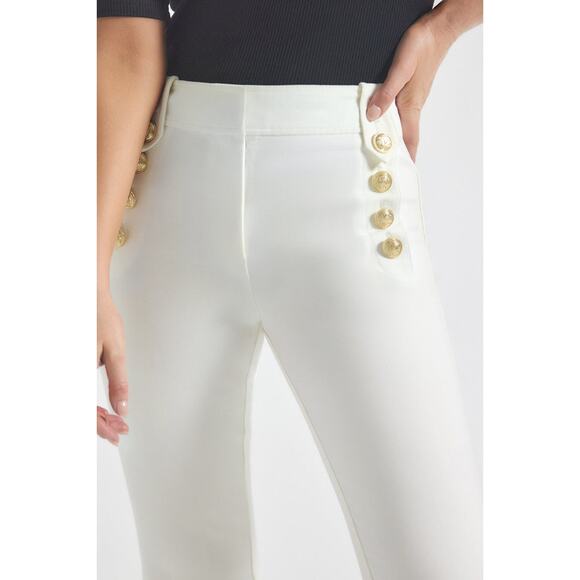 DEREK LAM 10 CROSBY Robertson Flare Trousers White Womens Pants EUC $385 MSRP - Picture 5 of 10